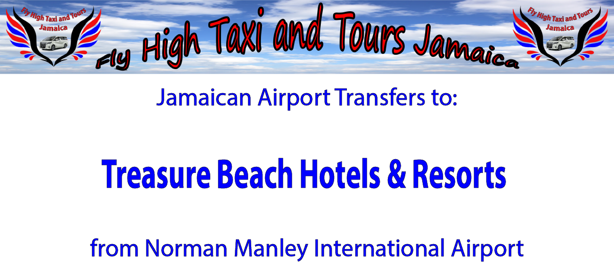 Treasure Beach Hotels & Resorts Airport Transfers from Kingston International Airport by Fly High Taxi and Tours Jamaica